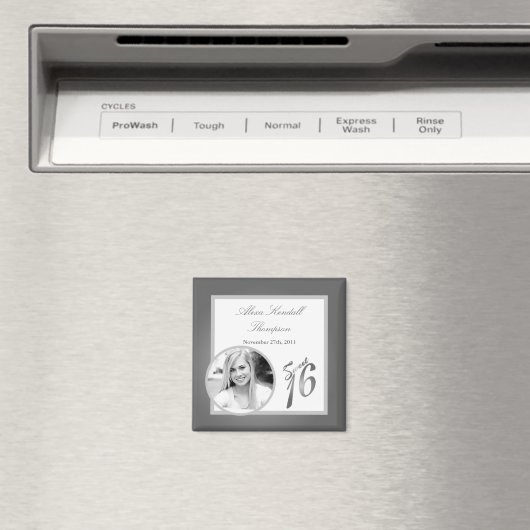 {TBA} 2"x2"甘い16シルバー発表マグネット マグネット (インサイチュ (食洗機))