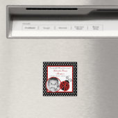 {TBA} 2"x2"赤いLadybugアナウンスメントマグネット マグネット (インサイチュ (食洗機))