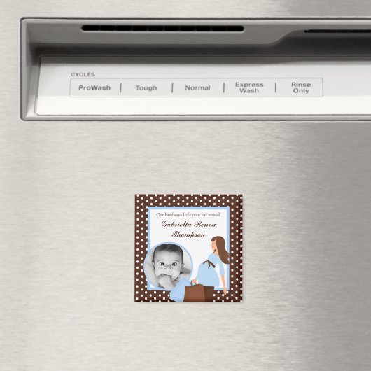 {TBA} 2"x2"青いMomポークモダン発表磁石 マグネット (インサイチュ (食洗機))