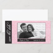 {TBA} 8x4インチバロックピンクセーブ・ザ・デート案内 セーブザデート (正面/裏面)