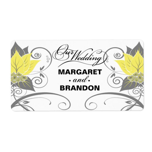 ::TBA:: Abraxas抽象芸術フローラ黄色ワインラベル ラベル (正面)