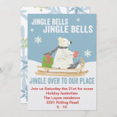 TBO-ジングルベルの白くまのパーティーの招待 招待状 (正面/裏面)
