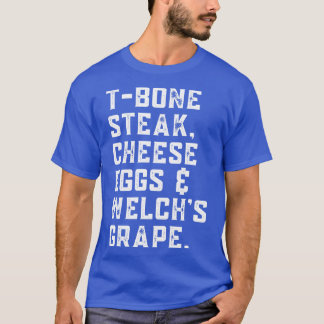 TBoneステーキチーズエッグウェルスグレープライリック Tシャツ