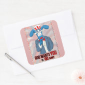 Tbone神は彼の軍隊のステッカーであなたを望んでいる スクエアシール (封筒)