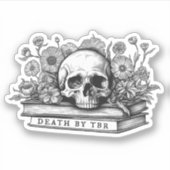 tbrによる死亡スカル及び書籍 シール (正面)