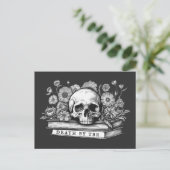 tbrによる死亡スカル及び書籍 ポストカード (スタンド正面)