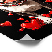 Tbull Heart Gles Cute Ttie Valentines Day Dog Love ポスター (角)