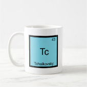 Tc - Tchaikovskyおもしろいな化学要素の記号 コーヒーマグカップ (左)