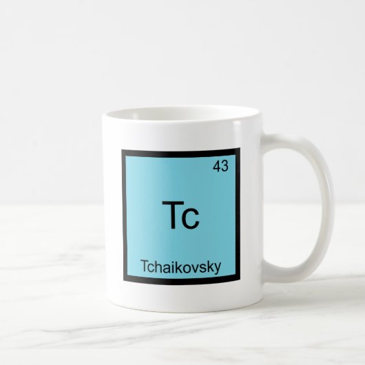 Tc - Tchaikovskyおもしろいな化学要素の記号 コーヒーマグカップ (右)