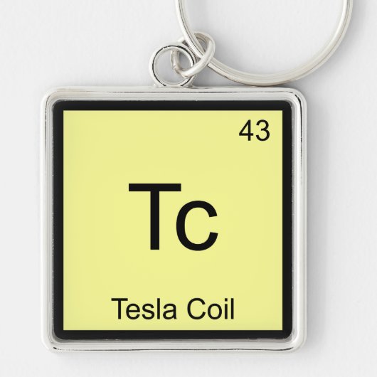 Tc - Tesla Coil おもしろい Chemistry Elementシンボルティー キーホルダー (正面)