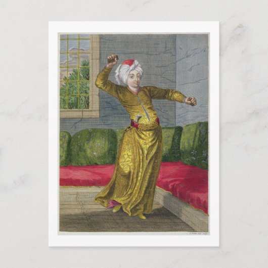 Tchingui, Turkish Dancer, 18世紀(版木、銅版、版画) ポストカード (正面)