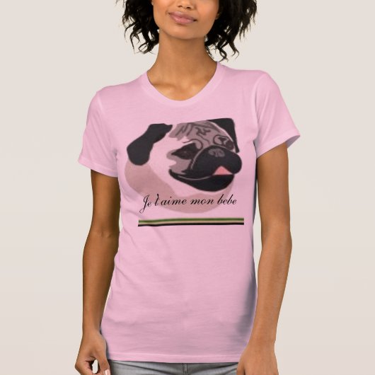 tclip2のカスタマイズJeのt'aimeの月曜日のbebe - Tシャツ (正面)