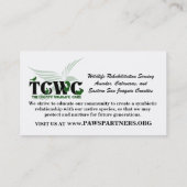 TCWC -ロゴのオオヤマネコ|Volunteerの名刺 名刺 (裏面)