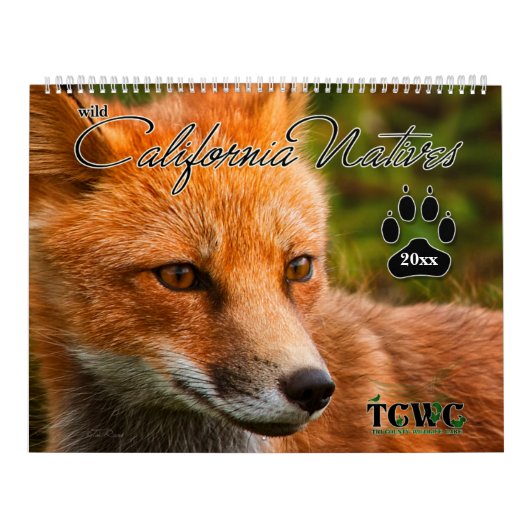 TCWC -先住民カリフォルニア野生生物カスタム年 カレンダー (カバー)