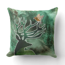 TCWC - "森林調和"の緑のシカおよび鳥