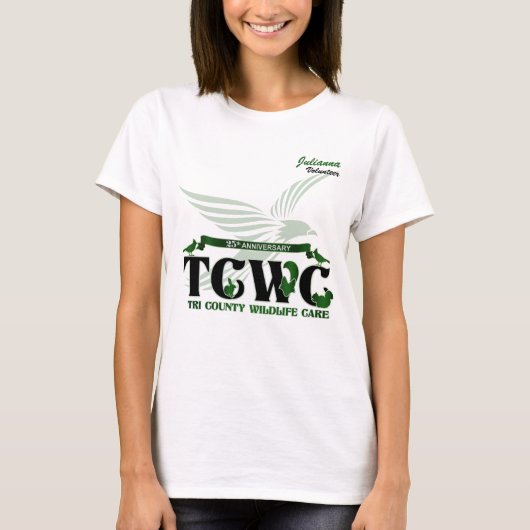 TCWC 25th Anniversary Logoボランティア名 Tシャツ (正面)