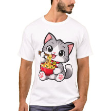 TD キティ ラーメン 猫 Tシャツ