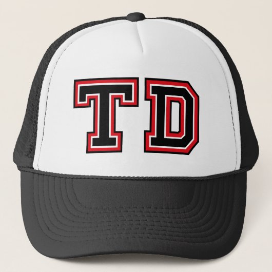 "TD"モノグラムのトラック運転手ハット キャップ (正面)