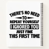 Teに対して初素晴らし期おもしろい皮肉を無視 ノートブック (裏面)