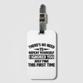 Teに対して初素晴らし期おもしろい皮肉を無視 ラゲッジタグ (正面縦)