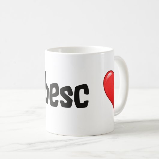 Teのiubesc - I愛ルーマニア語の コーヒーマグカップ (正面右)