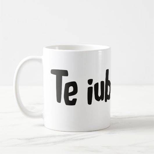 Teのiubesc - I愛ルーマニア語の コーヒーマグカップ (左)