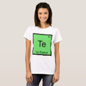 Te - 免税化学元素記号 楽しいTシャツ Tシャツ (正面フル)