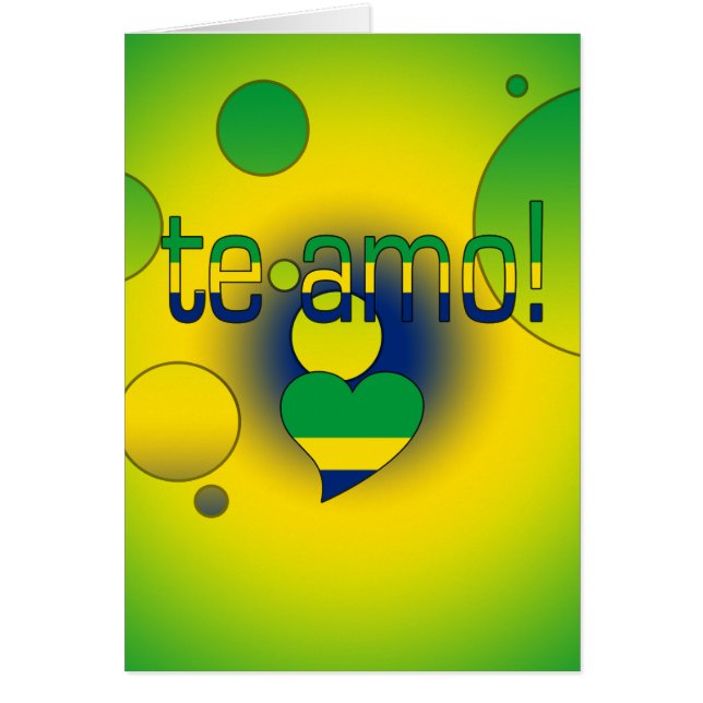 Te Amo! ブラジルの旗はポップアートを着色します (正面)