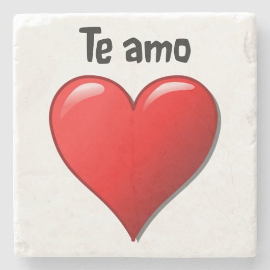 Te amo -私はスペイン語の愛します ストーンコースター (正面)