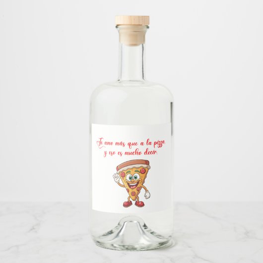 Te amo mas que a la pizza リキュールボトルラベル (正面)