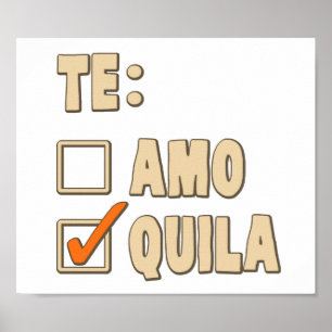Te Amo Tequila Spanish Choice ポスター