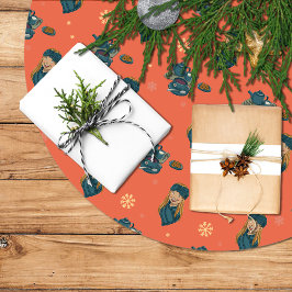 Té con galletas, chica en invierno, copos de nieve ブラッシュドポリエステルツリースカート