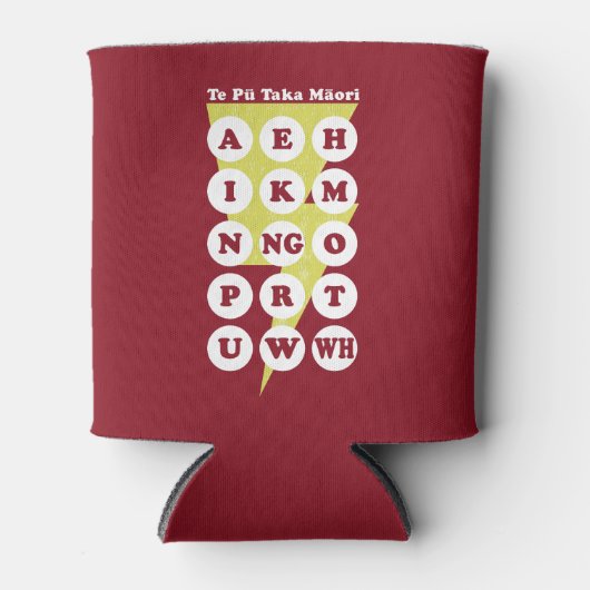 Te Pu Taka Maori Maoriアルファベット 缶クーラー (正面)