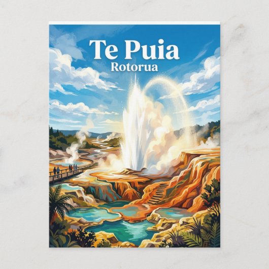 Te Puia Geyser New Zealand ポストカード (正面)