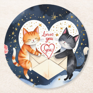 Te quiero ラウンドペーパーコースター