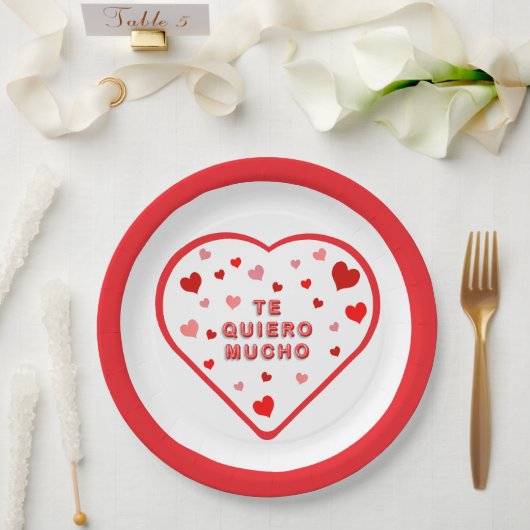 Te Quiero Mucho バレンタイン ペーパープレート (ウェディング)