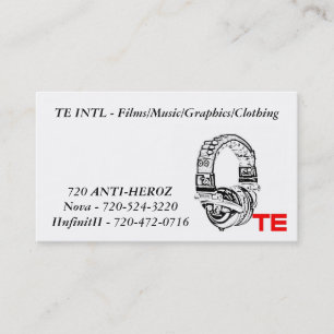 te、TE INTL -フィルムまたは音楽またはグラフィックまたは衣類… 名刺