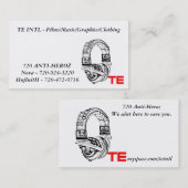 te、TE INTL -フィルムまたは音楽またはグラフィックまたは衣類… 名刺 (正面/裏面)