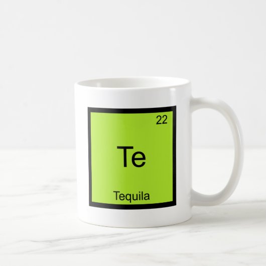 Te - Tequila おもしろい Chemistry Elementシンボルティー コーヒーマグカップ (右)