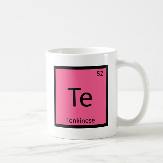 Te - Tonkinese猫化学周期表の記号 コーヒーマグカップ (右)