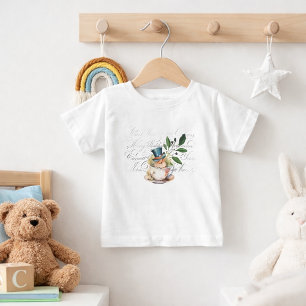 Teaビクトリアン Cupにマウス ベビーTシャツ