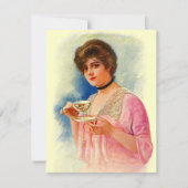 Teaヴィンテージのスタイリッシュな女性パーティの招待状の招待 招待状 (正面)