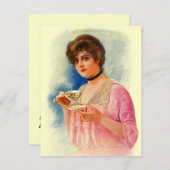 Teaヴィンテージのスタイリッシュな女性パーティの招待状の招待 招待状 (正面/裏面)