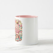 Tea Addict かわいいかぎ針編み風マグ | あったかティーラバー マグカップ (中央)