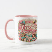 Tea Addict かわいいかぎ針編み風マグ | あったかティーラバー マグカップ (左)