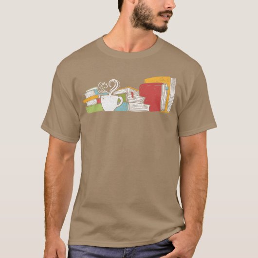 Tea And Book Reading retro Tシャツ (正面)