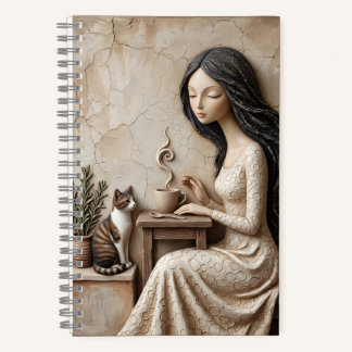Tea and Cat Journal 静かなスタジオ ノートブック