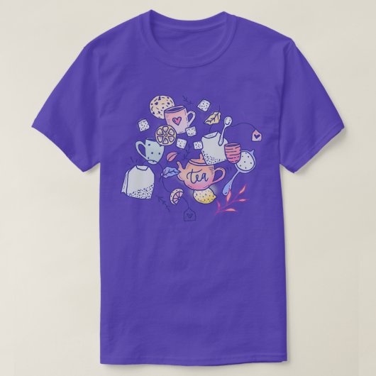 Tea and Cookies Doodle Art Tシャツ (デザイン正面)