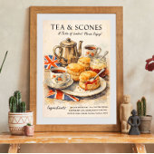 Tea and Scones Poster | English Tea Time Art ポスター