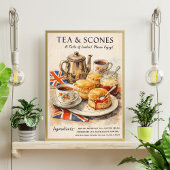 Tea and Scones Poster | English Tea Time Art ポスター
